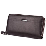 Men Clutch Bag Large Capacity Wallet Double Zipper Long Wallet