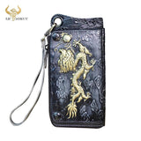 Unisex Animal Emboss Checkbook Chain Wallet Clutch