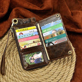 Unisex Animal Emboss Checkbook Chain Wallet Clutch