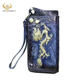 Unisex Animal Emboss Checkbook Chain Wallet Clutch