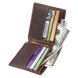 Crazy Horse Leather Men's Wallet Short Wallet