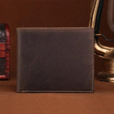Crazy Horse Leather Men's Wallet Short Wallet
