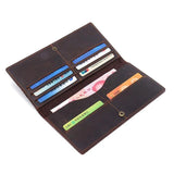 Men's Long Leather Wallet Retro Crazy Horse Leather Multi-card Wallet