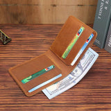 Retro Leather Wallet Crazy Horse Cowhide Money Clip