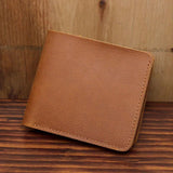 Retro Leather Wallet Crazy Horse Cowhide Money Clip