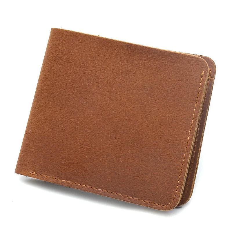 Retro Leather Wallet Crazy Horse Cowhide Money Clip