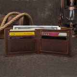 Men's Short Retro Cowhide Wallet Multi-Card Slot