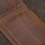 Men's Short Retro Cowhide Wallet Multi-Card Slot