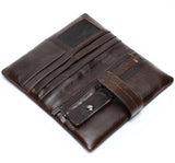 Men's Long Leather Wallet Soft Real Cowskin Purse
