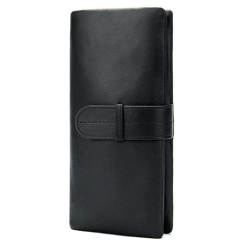 Men's Long Leather Wallet Soft Real Cowskin Purse