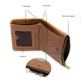 Men's Cowhide Leather Clutch Wallet Retro Style Large Capacity Soft Leather