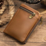 Men's Cowhide Leather Clutch Wallet Retro Style Large Capacity Soft Leather