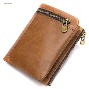 Men's Cowhide Leather Clutch Wallet Retro Style Large Capacity Soft Leather