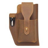 Vintage Leather Waist Bag for Men Small Phone Belt Pouch