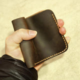Durable Retro Leather Men's Wallet - Real Leather Purse for Men