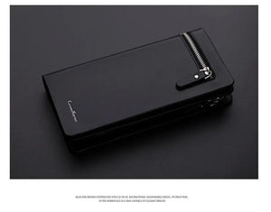 Men's Leather Clutch Wallet Business Handy Bag Brown