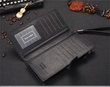 Men's Zipper Long Wallet PU Leather Business Purse