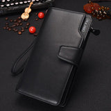 Men's Zipper Long Wallet PU Leather Business Purse