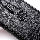 Gothic Crocodile Clutch Bag Men's Leather Wallet Business Zipper Long