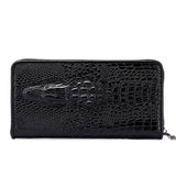 Gothic Crocodile Clutch Bag Men's Leather Wallet Business Zipper Long