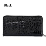 Gothic Crocodile Clutch Bag Men's Leather Wallet Business Zipper Long