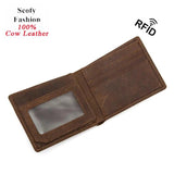 Men RFID Short Wallet High Leather Clutch Money Clip