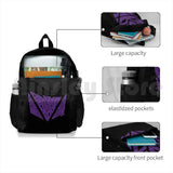 Decepticons Purple Outdoor Hiking Backpack Waterproof Camping Travel Autobots