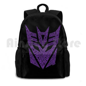 Decepticons Purple Outdoor Hiking Backpack Waterproof Camping Travel Autobots
