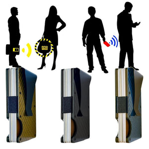 RFID Carbon Fiber Aluminum Money Clip Wallet for Men
