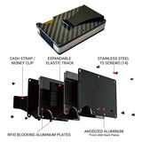 RFID Carbon Fiber Aluminum Money Clip Wallet for Men