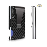 RFID Carbon Fiber Aluminum Money Clip Wallet for Men