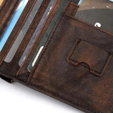 Men's Vintage Leather Wallet Coin Bag Distressed Clutch
