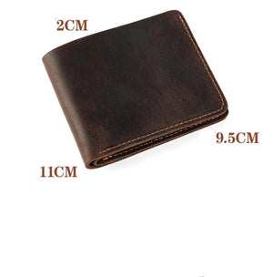 Crazy Horse Leather Men's Wallet Euro American Dollar Clip Retro Cowhide Wallet