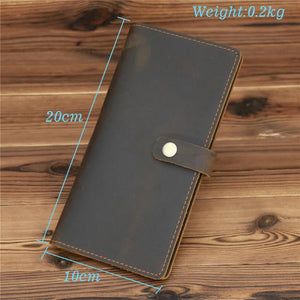 Vintage Leather Men Wallet Long Male Purse