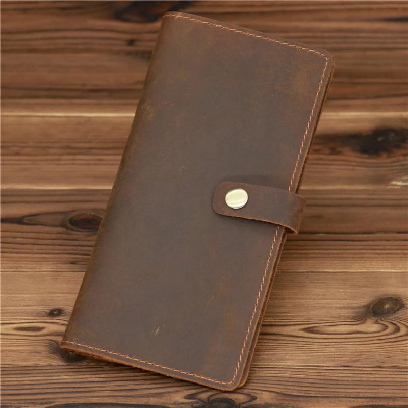 Vintage Leather Men Wallet Long Male Purse