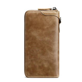 Men Leather Wallets Long Clutch Multifunctional Business Handy Bags