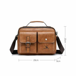 Men PU Leather Shoulder Messenger Bag Vintage Crossbody Tote Waterproof