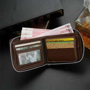 Men's Leather Business Short Wallet Vintage Money Bag