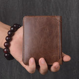 Vintage Leather Wallets Men Wallet Real Cow Leather Short Wallet Men Purse Male