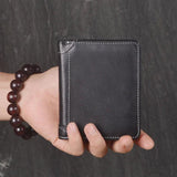 Vintage Leather Wallets Men Wallet Real Cow Leather Short Wallet Men Purse Male