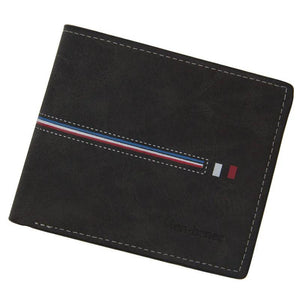 Vintage Print Short Wallets Stripe Bifold Mini Handbag Clutch Bag