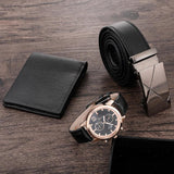 Men's Watch+Wallet+Belt Set for Father Birthday Gift