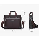 Men's Business Briefcase PU Leather Shoulder Messenger Bag for Macbook 15.4 inch