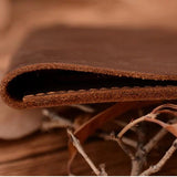 Vintage Long Leather Men Wallet with Zipper