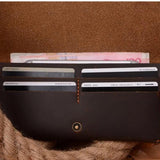 Vintage Long Leather Men Wallet with Zipper