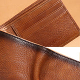 RFID Blocking Distress Leather Men Wallet Bifold Business Wallet Vintage Style
