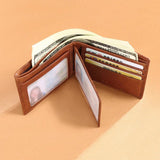 RFID Blocking Distress Leather Men Wallet Bifold Business Wallet Vintage Style