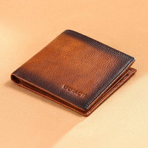 RFID Blocking Distress Leather Men Wallet Bifold Business Wallet Vintage Style