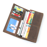 Crocodile Skull Pattern Leather Wallet Crazy Horse Leather Long Wallet