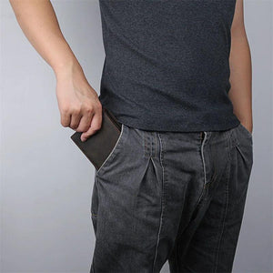 Retro Men's Leather Wallet Trifold Short Purse RFID